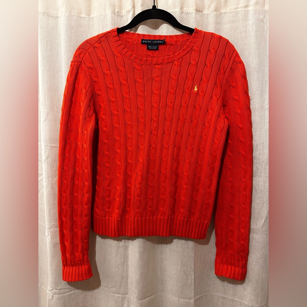 Ralph Lauren cable knit 100% cotton crewneck